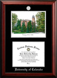 University of Colorado, Boulder 11w x 8.5h Silver Embossed Diploma Frame with Campus Images Lithograph