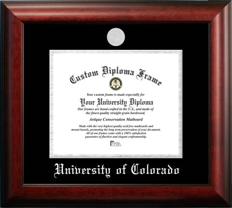 University of Colorado, Boulder 10w x 8h Silver Embossed Diploma Frame