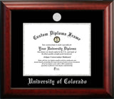 University of Colorado, Boulder 11w x 8.5h Silver Embossed Diploma Frame