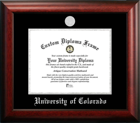 University of Colorado, Boulder 11w x 8.5h Silver Embossed Diploma Frame