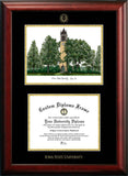 Iowa State University 11w x 8.5h Gold Embossed Diploma Frame with Campus Images Lithograph