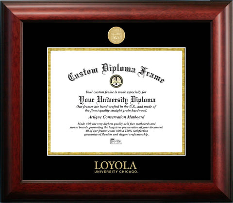 Loyola University Chicago 11w x 8.5h Gold Embossed Diploma Frame