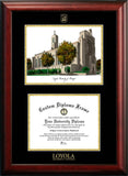 Loyola University Chicago 11w x 8.5h Gold Embossed Diploma Frame with Campus Images Lithograph
