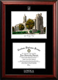 Loyola University Chicago 11w x 8.5h Silver Embossed Diploma Frame with Campus Images Lithograph