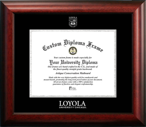 Loyola University Chicago 11w x 8.5h Silver Embossed Diploma Frame