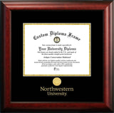 Northwestern University 11w x 8.5h Gold Embossed Diploma Frame
