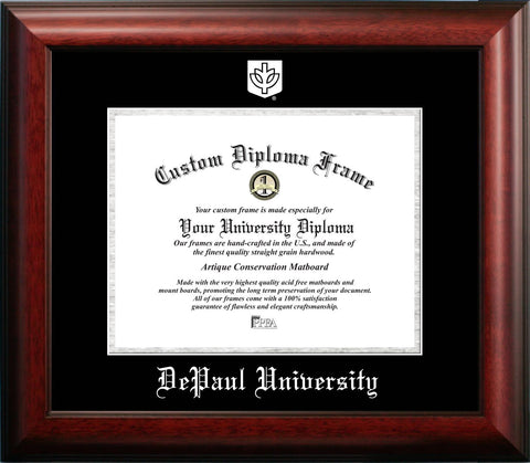 DePaul University 11w x 8.5h Silver Embossed Diploma Frame