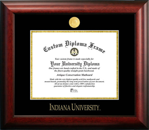 Indiana University, Bloomington 11w x 8.5h Gold Embossed Diploma Frame