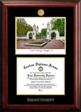 Indiana University, Bloomington 11w x 8.5h Gold Embossed Diploma Frame with Campus Images Lithograph