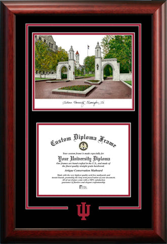 Indiana University Hoosiers 11w x 8.5h Spirit Graduate Frame with Campus Image