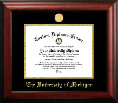 University of Michigan Gold Embossed Diploma Frame