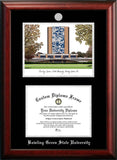 Bowling Green State 11w x 8.5h Silver Embossed Diploma Frame with Campus Images Lithograph
