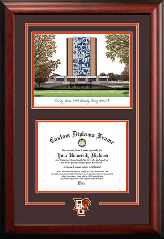 Bowling Green State Spirit Graduate Diploma Frame with Campus Images Lithograph