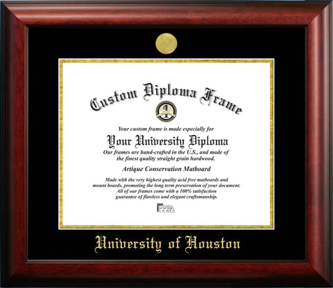 University of Houston 14w x 11h Gold Embossed Diploma Frame