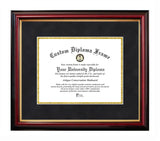 Petite Black Gold Trim, Black & Gold Mats -Certificate Frame