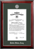 Army Certificate Classic Mahogany Frame with Silver Medallion
