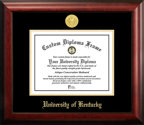 University of Kentucky 11w x 8.5h Gold Embossed Diploma Frame