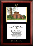 Hampton University Gold Embossed Diploma Frame with Campus Images Lithograph