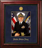 Navy 8x10 Portrait Executive Frame with Gold Medallion