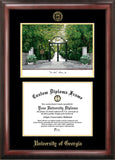University of Georgia 15w x 12h Gold Embossed Diploma Frame with Campus Images Lithograph