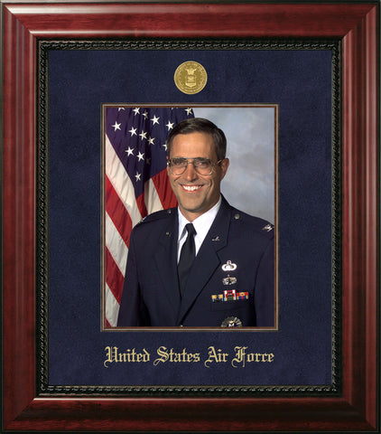 Air Force 8x10 Portrait Executive Frame with Gold Medallion