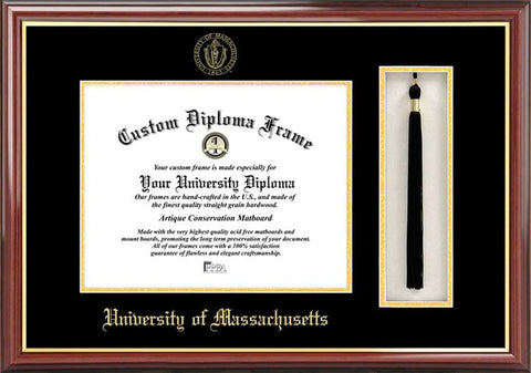 University of Massachusetts 11w x 8.5h Tassel Box and Diploma Frame