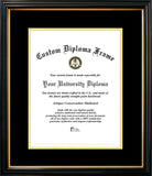 Petite Black Gold Trim, Black & Gold Mats -Certificate Frame