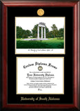 University of South Alabama Gold Embossed Diploma Frame with Campus Images Lithograph