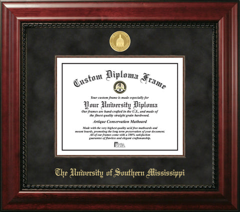 Southern Mississippi University 11w x 8.5h Executive Diploma Frame