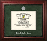 Army Discharge Executive Frame with Silver Medallion