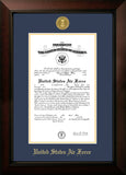 Air Force 8x10 Certificate Legacy Frame with Gold Medallion