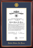 Air Force Certificate Petite Frame with Gold Medallion