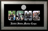Marine Collage Photo Honors Frame with Silver Medallion