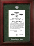 Army Certificate Executive Frame with Silver Medallion