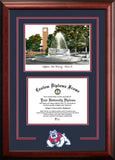 Cal State Fresno 11w x 8.5h Spirit Graduate Diploma Frame with Campus Images Lithograph
