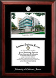 University of California, Irvine 11w x 8.5h Silver Embossed Diploma Frame with Campus Images Lithograph