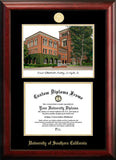 University of Southern California 11w x 8.5h Gold Embossed Diploma Frame with Campus Images Lithograph