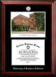 University of Southern California 11w x 8.5h Silver Embossed Diploma Frame with Campus Images Lithograph