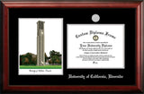 UC Riverside 11w x 8.5h Silver Embossed Diploma Frame with Campus Images Lithograph