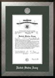 Army Certificate Honors Frame with Silver Medallion