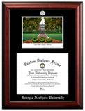 Eastern Kentucky University 11w x 8.5h Silver Embossed Diploma Frame with Campus Images Lithograph