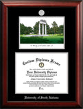 University of South Alabama 15w x 12h Silver Embossed Diploma Frame with Campus Images Lithograph