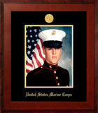 Marine 8x10 Portrait Honors Frame with Gold Medallion