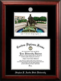 Sam Houston State 14w x 11h Silver Embossed Diploma Frame with Campus Images Lithograph