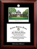 University of Delaware 16w x 12h Silver Embossed Diploma Frame with Campus Images Lithograph