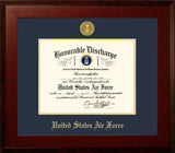 Air Force Discharge Executive Frame with Gold Medallion