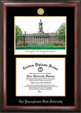 Penn State University 11w x 8.5h Gold Embossed Diploma Frame with Campus Images Lithograph