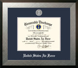 Air Force Discharge Honors Frame with Silver Medallion