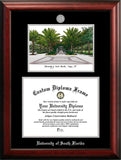 University of South Florida 11w x 8.5h Silver Embossed Diploma Frame with Campus Images Lithograph
