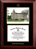 North Central College 11w x 8.5h Gold Embossed Diploma Frame with Campus Images Lithograph